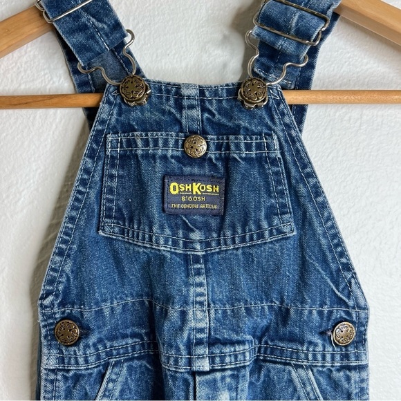 Vintage OshKosh B'gosh Toddler Denim Overalls Cotton Blue Medium Wash Size 2T - Picture 2 of 11